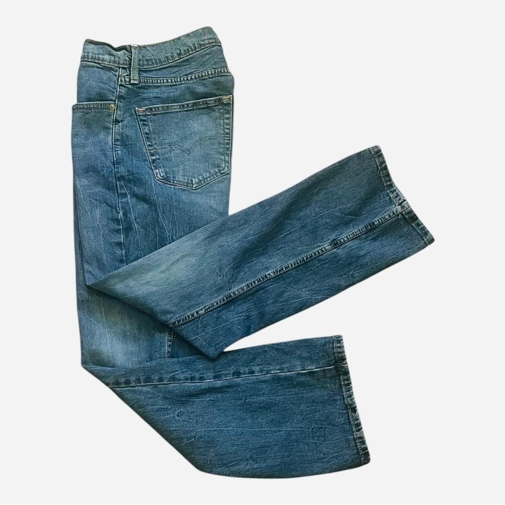 Levi Strauss denim blue straight jeans 527 Men 34/30 5pockets design zip logo - Picture 11 of 16